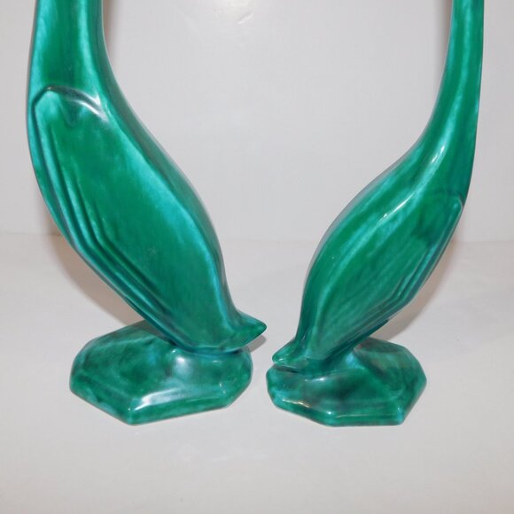 Set of 2 VTG 70s Maple Leaf Pottery 17.5" & 15" long neck Swan Crane Figurines - Picture 4 of 8